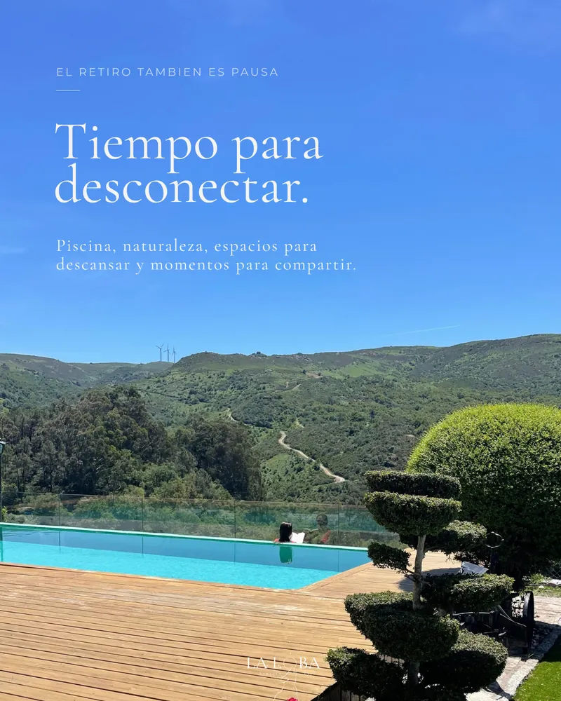Tiempo para desconectar, sobre la piscina y el valle.